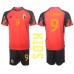 Billige Belgia Romelu Lukaku #9 Hjemmetrøye Barn VM 2022 Kortermet (+ korte bukser)